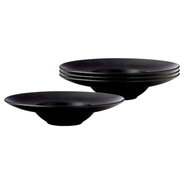 Maxwell & Williams Pasta- und Suppenteller Caviar Black ø 28 cm 4er Set