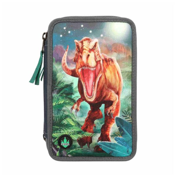 Depesche Federtasche LED grau Dino World 20 x 13 x 7 cm