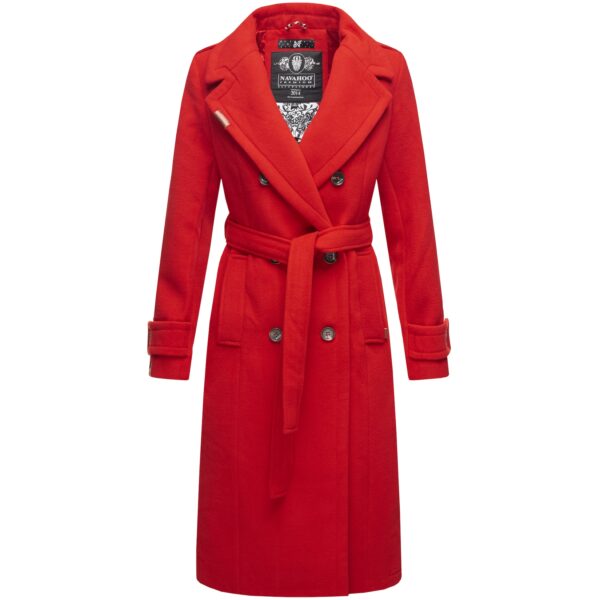 NAVAHOO Damen edler Wintermantel Trenchcoat in Wollmantel-Optik Arnaa