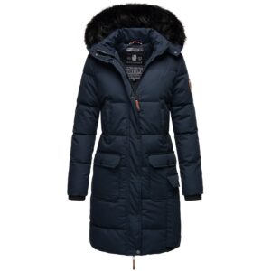 NAVAHOO Damen Warmer Wintermantel Parka inkl. Einkaufstasche und Regenschirm Cosimaa