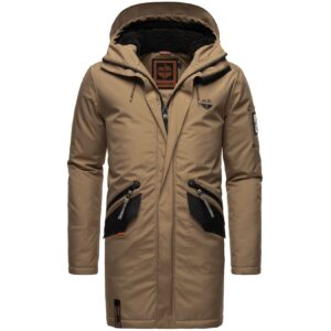 STONE HARBOUR Herren Modischer Wintermantel Winterparka mit Teddyfell Futter Ragaan