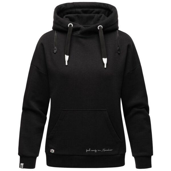 NAVAHOO Damen Kuscheliger Kapuzensweatshirt Hoodie mit breiten Tunnelzugkordeln Zuckerbärchen