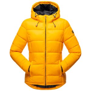 MARIKOO Damen Jacke Steppjacke Übergangsjacke Stepp Herbst gesteppt mit Kapuze Leandraa