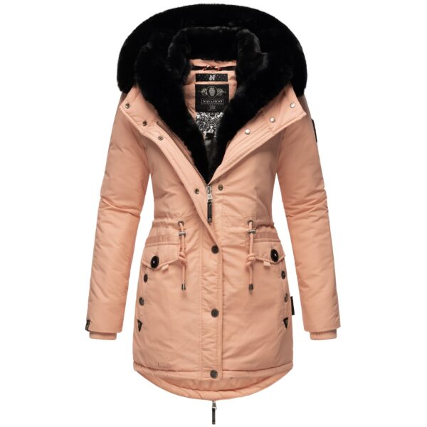 NAVAHOO Damen Wintermantel Winterparka Gefüttert mit 2 Kunstpelz-Kapuzen Sweety Deluxe