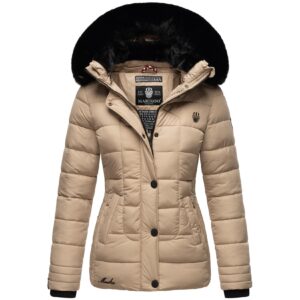 MARIKOO Damen Outdoor Winter Steppjacke mit abnehmbarer Kapuze Qesraa