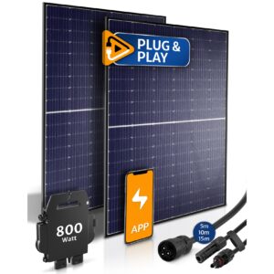 STROMGANZEINFACH 2x425W ohne Halterung - 15m Kabel Balkon-Solaranlage