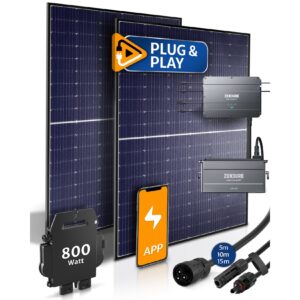 STROMGANZEINFACH 2x425W inkl. 1kWh Zendure Batterie Speicher mit Geländer-Halterung