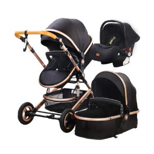 TPFLiving Kombi-Kinderwagen 3in1 Set - Modell Lux 7 Stoff - Rot