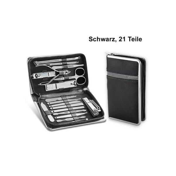 TPFBeauty Maniküre- & Pediküre-Set 21-teilig aus Kunstleder - Braun