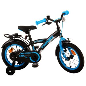 TPFSports Thombike Kinderfahrrad - Jungen - 14 Zoll - Rücktritt + Handbremse - Schwarz/Blau