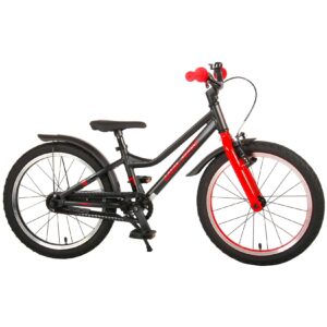 TPFSports Blaster Kinderfahrrad - Jungen - 18 Zoll - Rücktritt + Handbremse - Schwarz/Rot