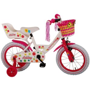 TPFSports Ashley Kinderfahrrad - Mädchen - 14 Zoll - Rücktritt + Handbremse - Rot/Rosa