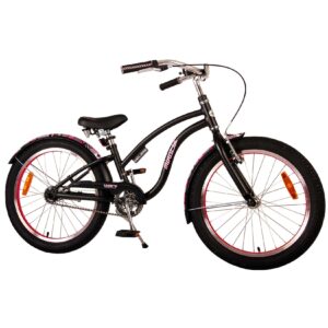 TPFSports Miracle Cruiser Kinderfahrrad - Mädchen - 20 Zoll - Rücktritt + Handbremse - Mattschwarz