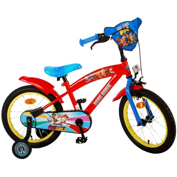 TPFSports Paw Patrol Kinderfahrrad - Jungen - 16 Zoll - Rücktritt + Handbremse - Rot