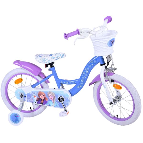 TPFSports Disney Frozen 2 Kinderfahrrad - Mädchen - Rücktritt + Handbremse - Blau/Lila