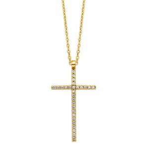 Julie Julsen Anhänger mit Kette 925/- Sterling Silber vergoldet mit Anhänger Kreuz