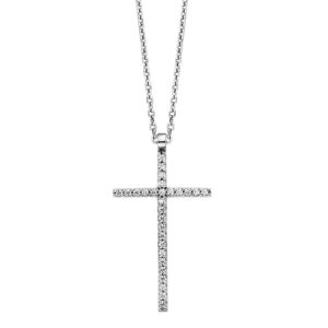 Julie Julsen Anhänger mit Kette 925/- Sterling Silber rhodiniert mit Anhänger Kreuz