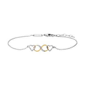 Julie Julsen Armband 925/- Sterling Silber rhodiniert teils vergoldet Infinity und Herz