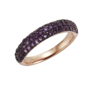 Jamelli Ring 925/- Sterling Silber rotvergoldet Amethyst