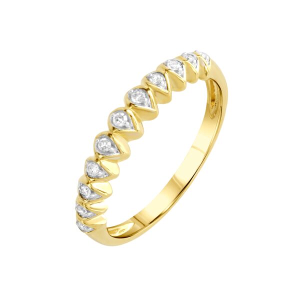 Diamonds by Ellen K. Ring 375 Gold gelb zweifarbig Diamant 0