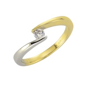 Fascination by Ellen K. Ring 375/- Gold bicolor Zirkonia