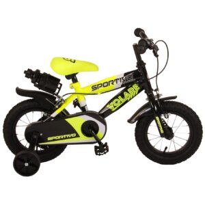 Kinderfahrrad Sportivo für Jungen 12 Zoll Kinderrad Neon Gelb Schwarz