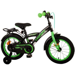 Kinderfahrrad Thombike für Jungen 14 Zoll Kinderrad in Schwarz Grün