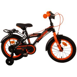 Kinderfahrrad Thombike für Jungen 14 Zoll Kinderrad in Schwarz Orange