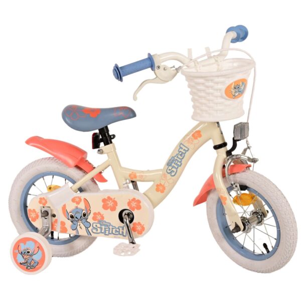 Kinderfahrrad Disney Stitch Mädchen 12 Zoll Kinderrad Cremefarbend