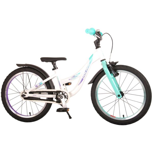 Kinderfahrrad Glamour für Mädchen 18 Zoll Kinderrad in Weiß/Mintgrün