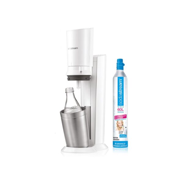 SodaStream Crystal 2.0 weiß Wassersprudler inkl. 1 Glaskaraffe + 1 Zylinder