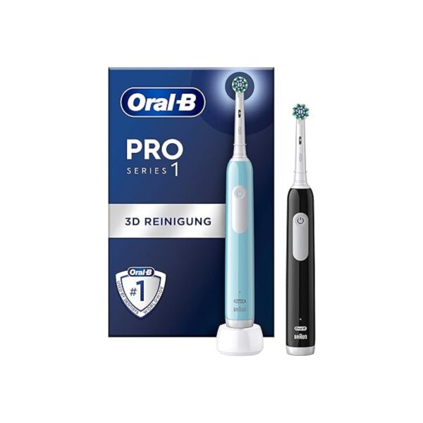 Oral-B Elektrische Zahnbürste Pro 1 Black/Caribbean Blue mit 2. Handstück