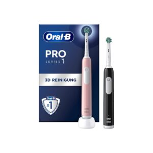 Oral-B Elektrische Zahnbürste Pro 1 Black/Pink mit 2. Handstück