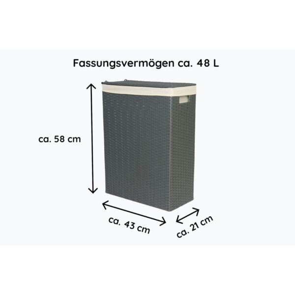 Lycce Nischenwäschekorb aus Kunststoff-Geflecht grau