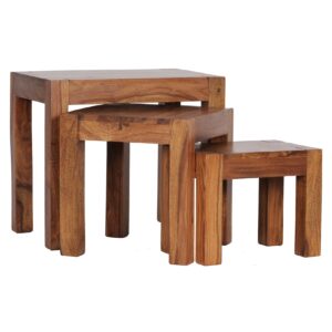 KADIMA DESIGN Holz Satztisch Set "NAKO": 3-teilig