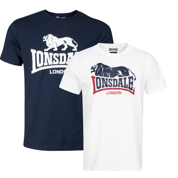 Lonsdale Herren T-Shirt normale Passform Doppelpack LOSCOE