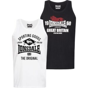 Lonsdale Herren Singlet schmale Passform Doppelpack BIGGIN