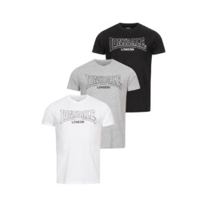 Lonsdale Herren T-Shirt normale Passform Dreierpack BEANLEY