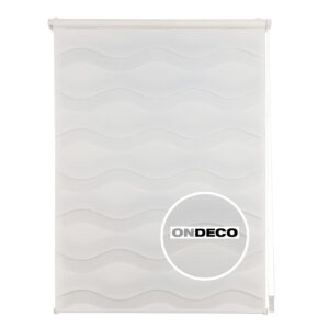 Ondeco Doppelrollo Wave Klemmfix  Seitenzugrollo Blickdicht Klemmfix Farbe: Weiß