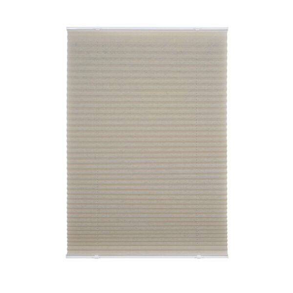 Ondeco Plissee Prompt ohne Bohren Basic mit Klemmträger Sonnenschutz Lichtschutz Klemmfix Farbe: Beige