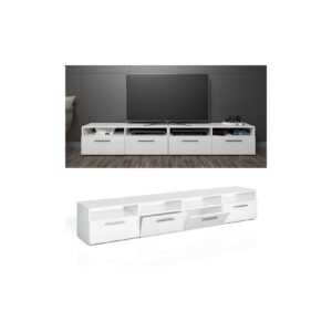 Vicco Lowboard Diego Fernsehschrank Sideboard TV Fernsehtisch Weiß Hochglanz