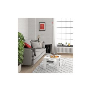 VICCO Couchtisch HOMER Weiß 60x60 cm - Wohnzimmer Sofatisch Kaffeetisch