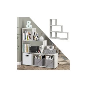 Vicco Treppenregal Asym Raumteiler Bücherregal Regal Wandregal 4 Fächer Beton