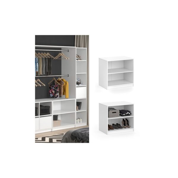 Vicco Kommode Visit Kleiderschrank Sideboard Regal Umkleide zweigeteilt Weiß