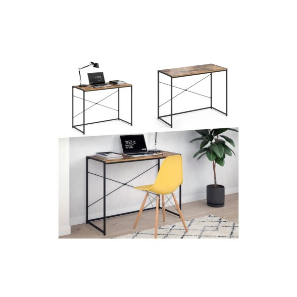 VICCO Loft Schreibtisch Fyrk Bürotisch Arbeitstisch PC Tisch Holz Natur 100 x 45 cm