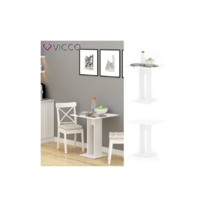 VICCO Esstisch EWERT Küchentisch Esszimmer Tisch Säulentisch weiß 65x65 cm