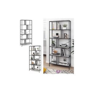 VICCO Loft Bücherregal FYRK Wandregal Standregal Aufbewahrung 180x80x30 Beton