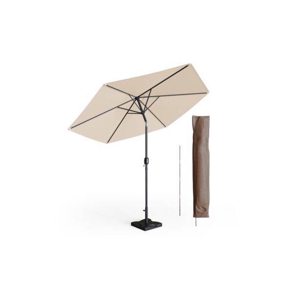 Oskar Sonnenschirm 270cm Set beige inkl Schutzhülle + Ständer Gartenschirm