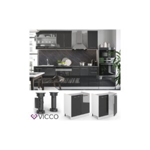 VICCO Spülenunterschrank 80 cm Anthrazit Küchenzeile Unterschrank Fame