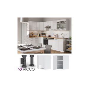 VICCO Eckhängeschrank 57 cm Weiß Küchenzeile Unterschrank Fame